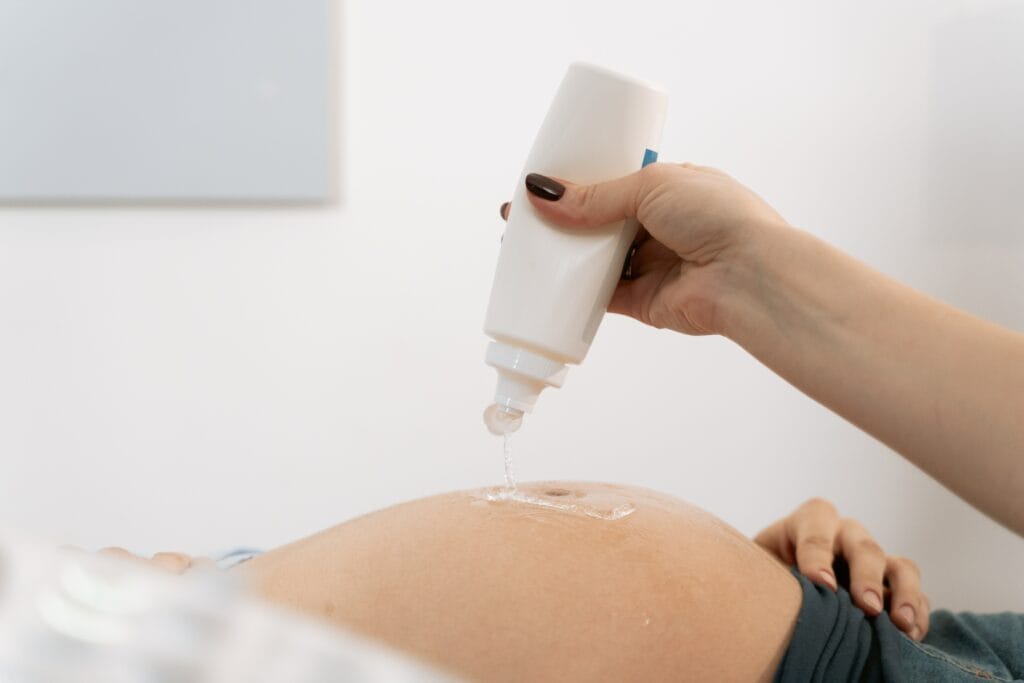 Ultrasound appointments Pregnant belly getting ultrasound jelly