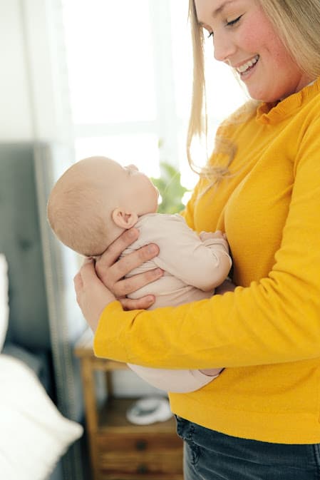 Woman holding baby