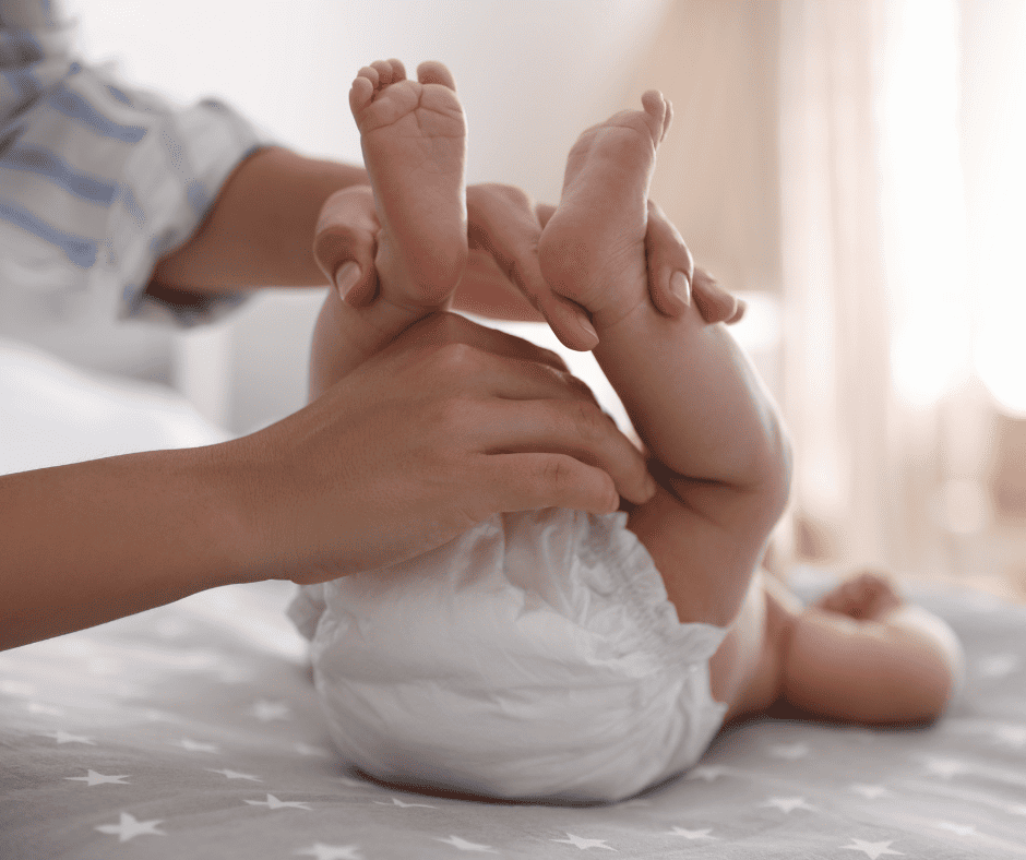 Newborn baby diaper change