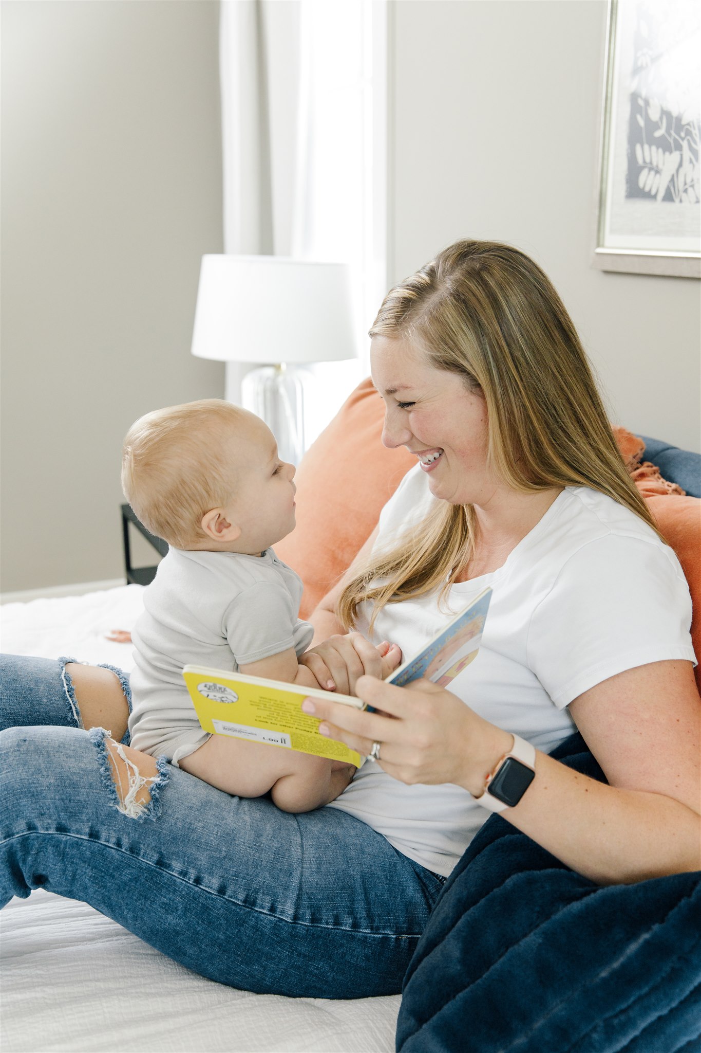 mom playing with baby girl