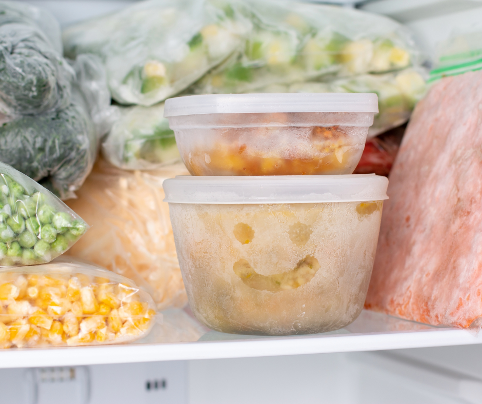 Freezer with frozen meals