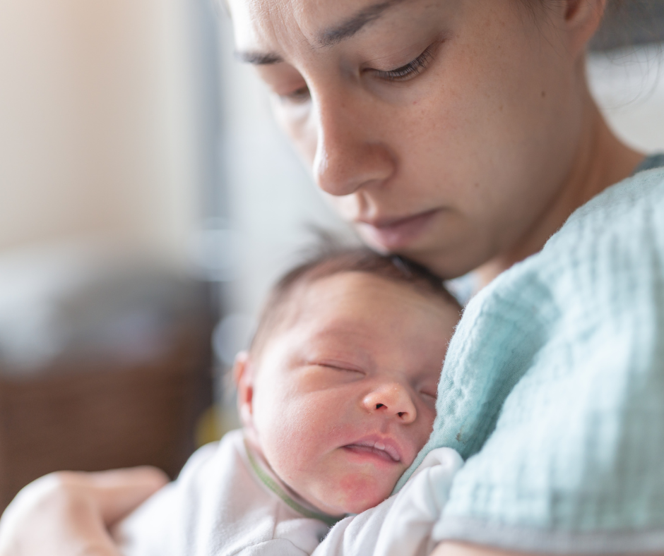 Mother with newborn baby